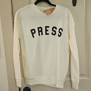 Oat Collective- Cream 'PRESS' Crewneck Sweatshirt